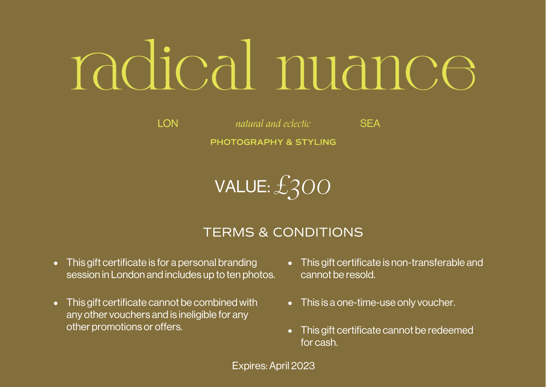 london portrait photography gift certificate