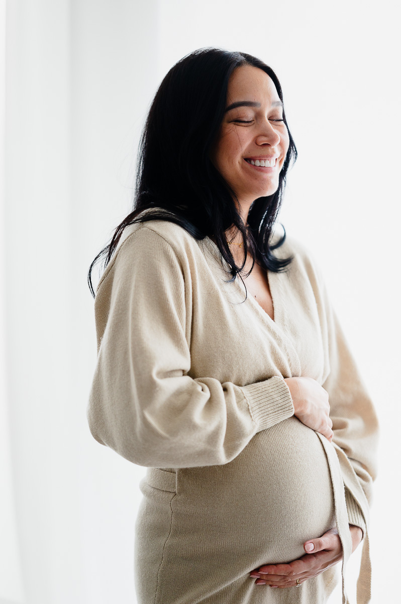 light and airy luxury maternity photoshoot