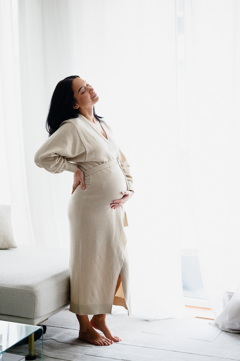 light and airy luxury maternity photoshoot
