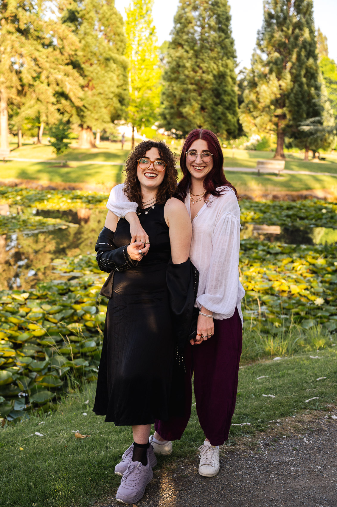young happy lgbtq couple photographed at golden hour
